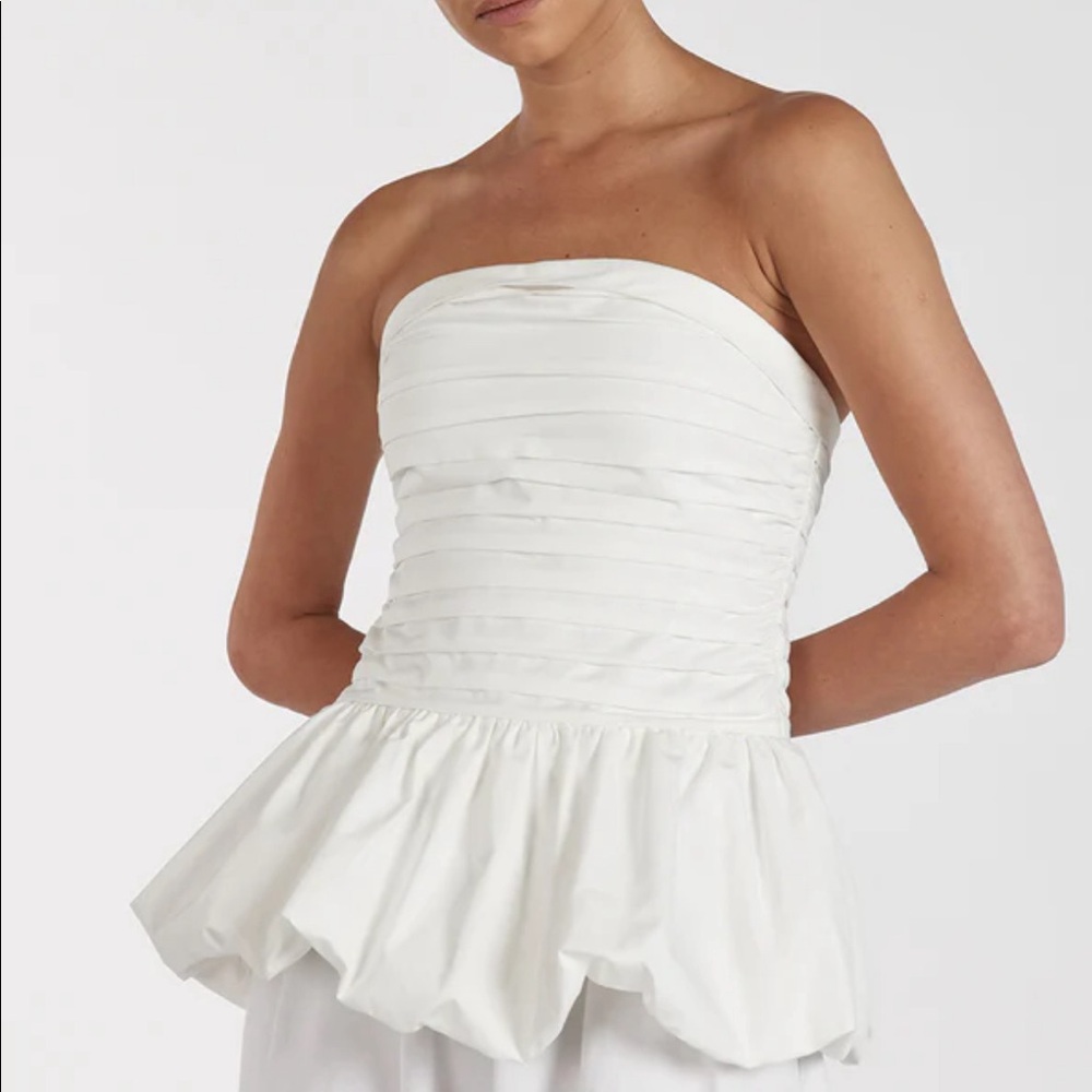 Dissh Peggy White Cotton Strapless Top